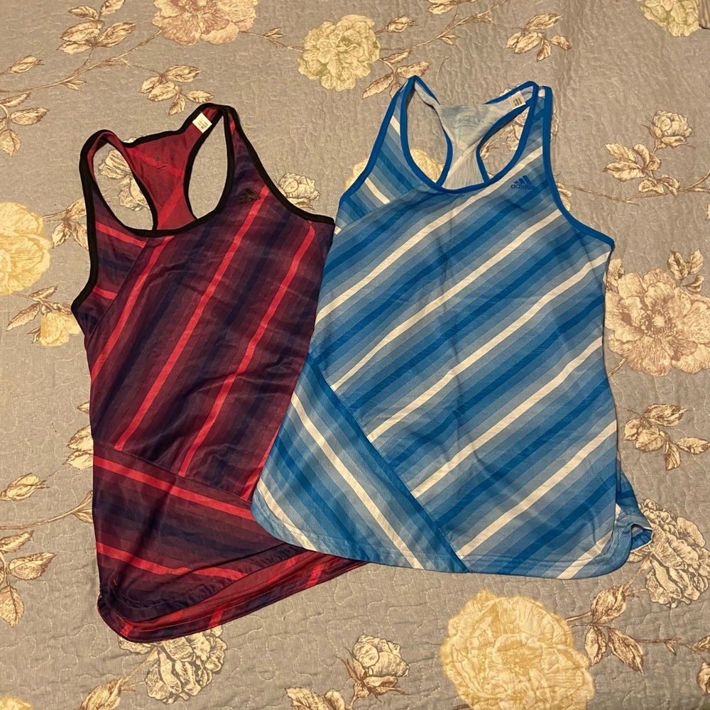 2 adidas running tanks